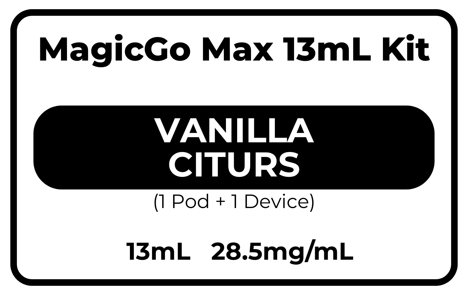 MagicGo MAX Kit 13mL Vanilla Citrus 28.5mg/mL