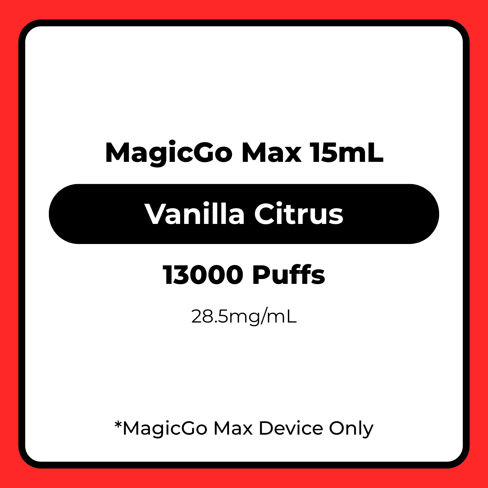 MagicGo Max 15mL Vanilla Citrus 28.5mg/mL