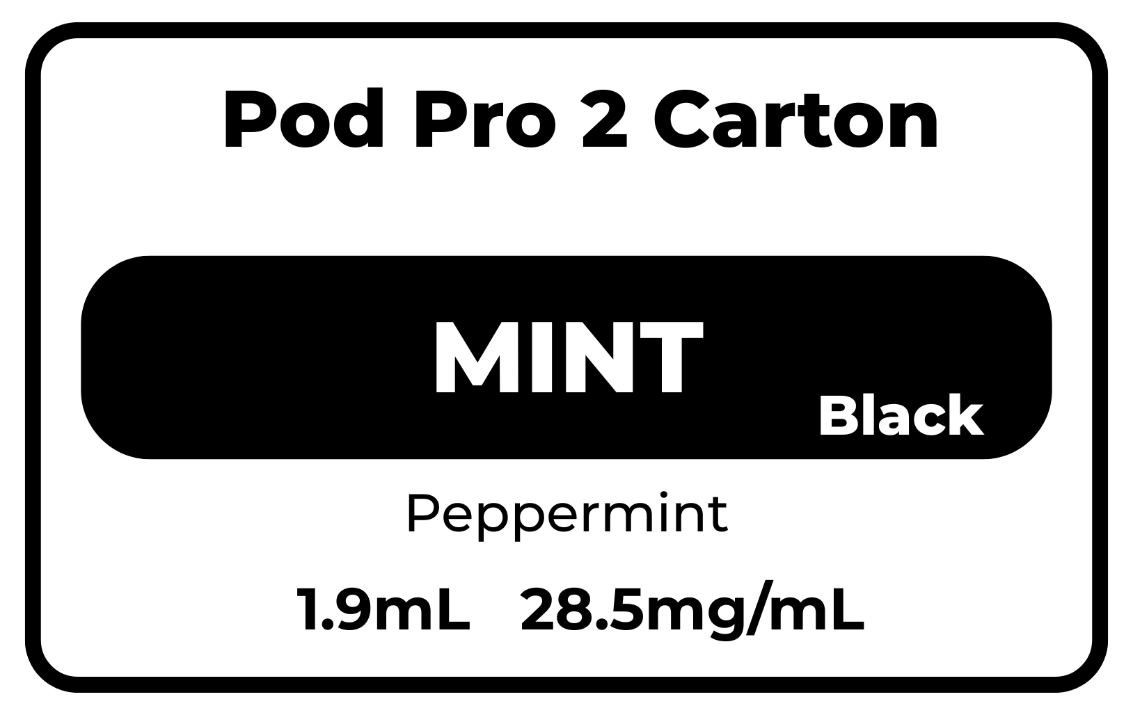 Pod Pro 2 CARTON Mint(Black) 28.5mg/mL