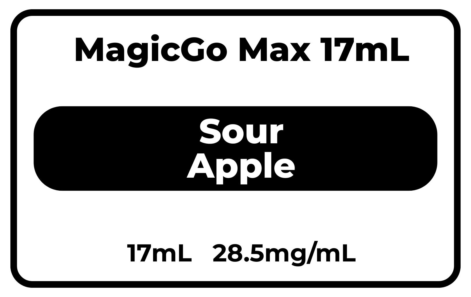 MagicGo Max 17mL Sour Apple 28.5mg/mL